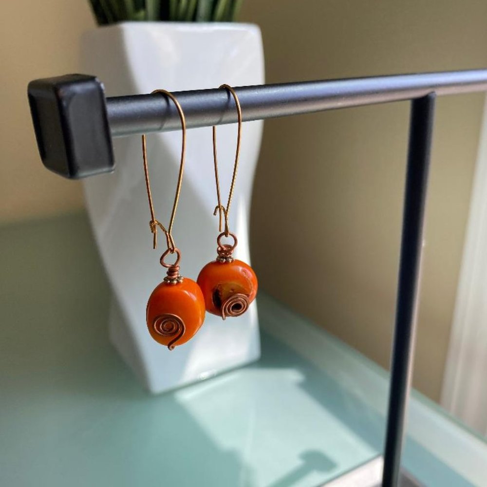 Coral Earrings with 14k Gold Filled Wire